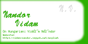 nandor vidam business card